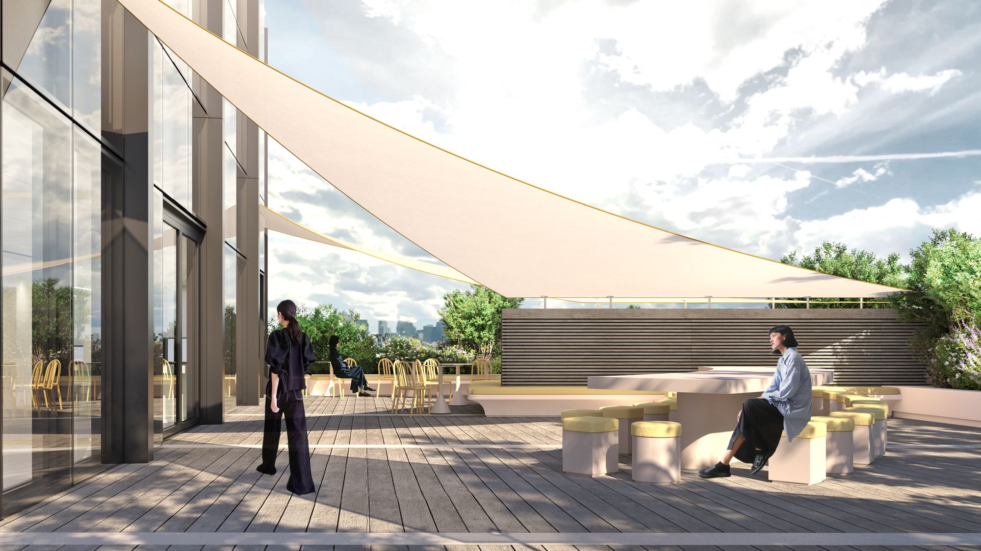 Architectural visualisation, rooftop terrace